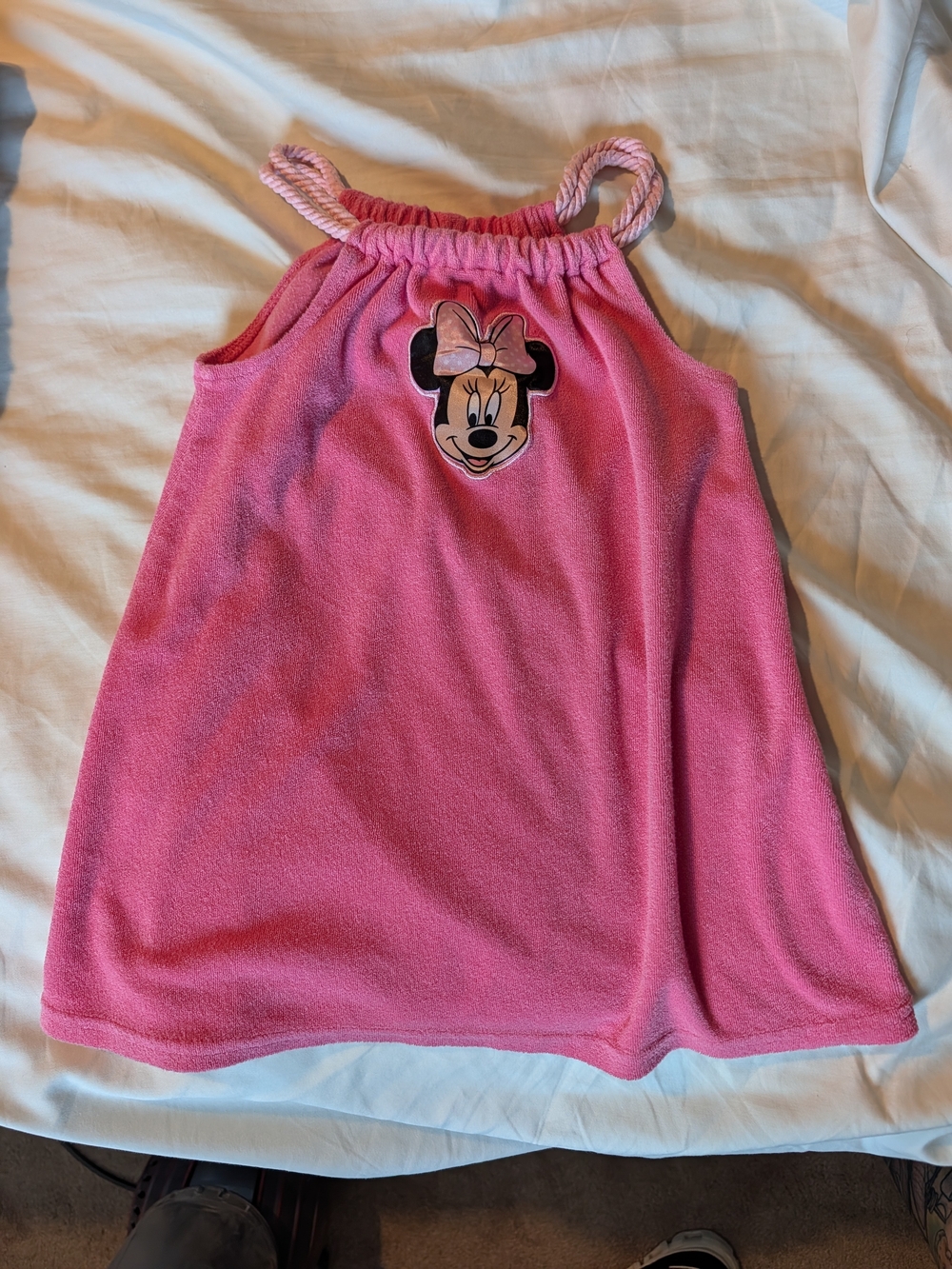 Kids Pink Minnie Mouse Terry Halter Dress